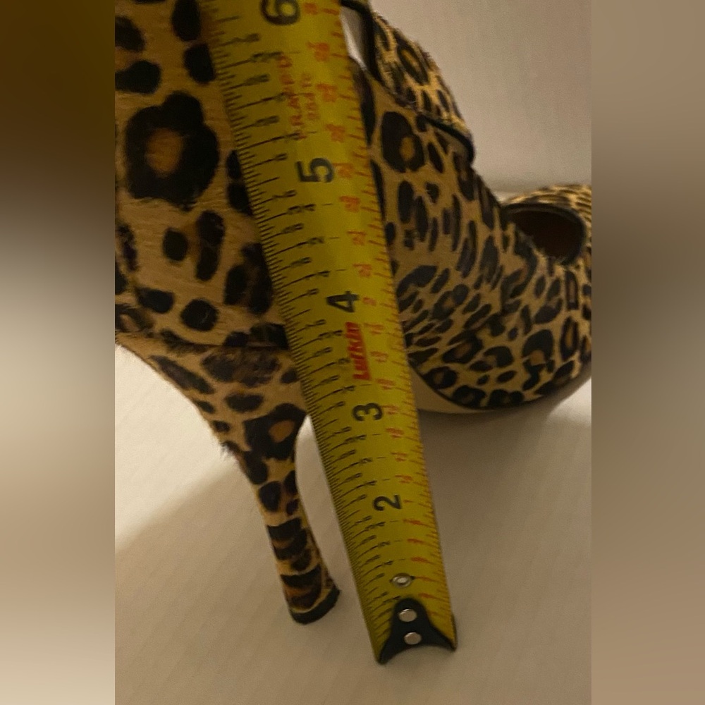 Sam Edelman Hinda Leopard Print Calf Hair Pointed Toe Pump Heels - Size 8 - Picture 4 of 12
